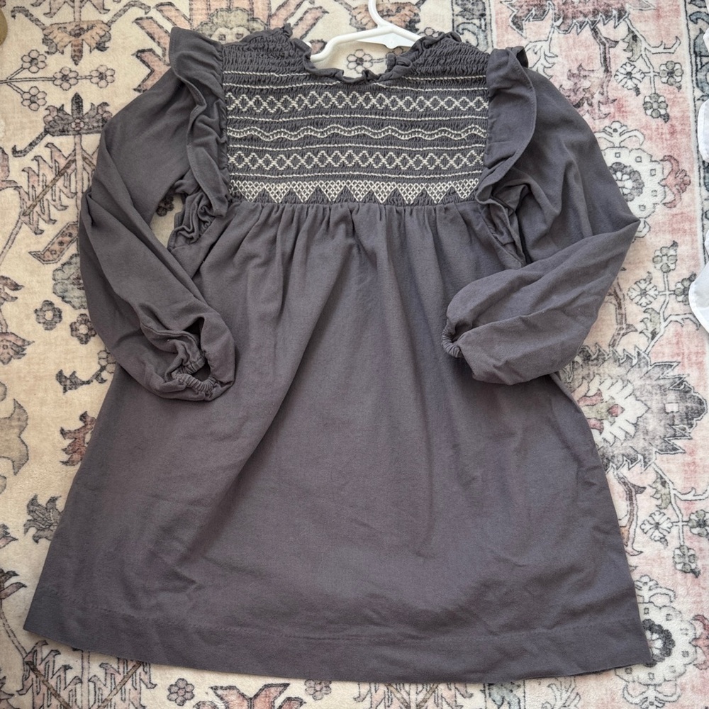 Zara Elegant Gray Smocked Dress